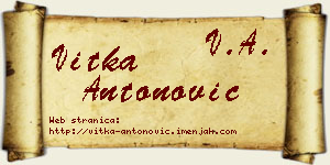 Vitka Antonović vizit kartica
